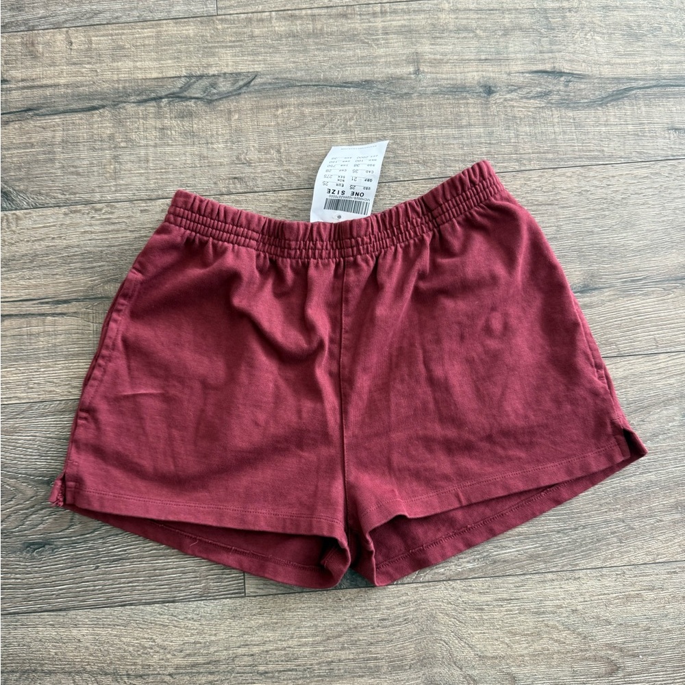 Brandy Melville burgundy Athletic Shorts NWT